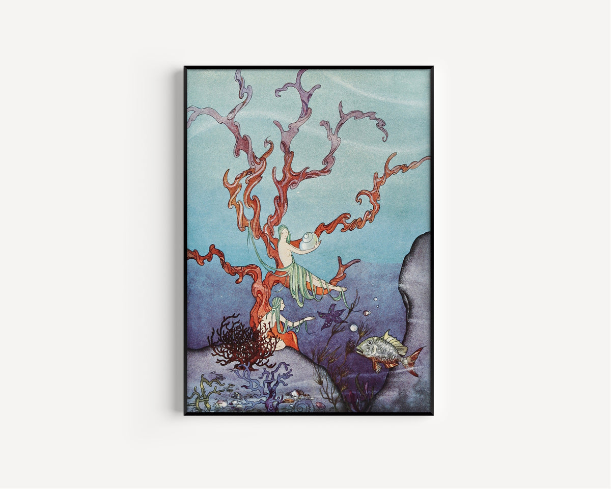 Virginia Frances Sterrett — The Pomegranate Seeds: They brought along with them a great many beautiful shells | Fairy Tale Illustration Print