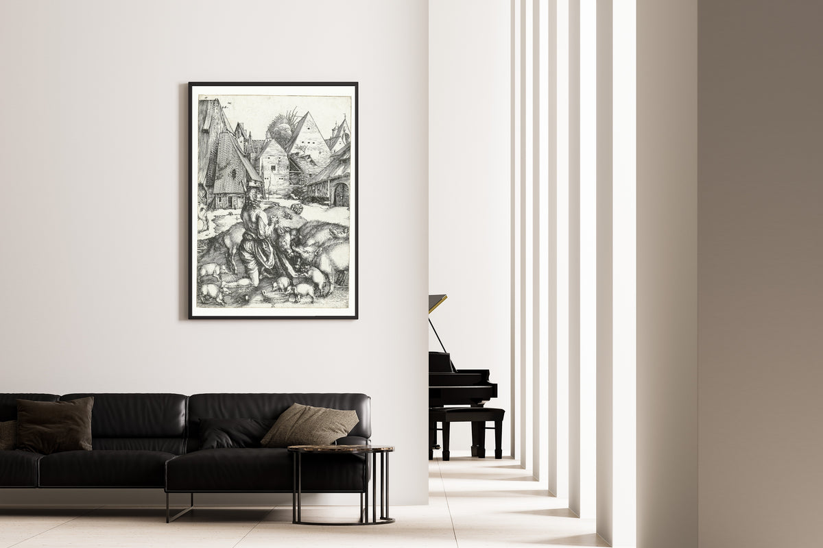 Albrecht Dürer — The Prodigal Son Amid the Swine | Engraving Print