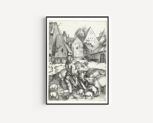 Albrecht Dürer — The Prodigal Son Amid the Swine | Engraving Print