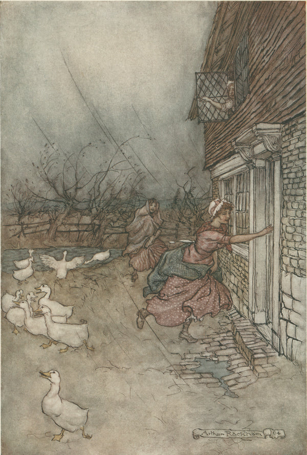 Arthur Rackham — The Rain Always Made a Point of Setting In | Fairy Tale Illustration Print