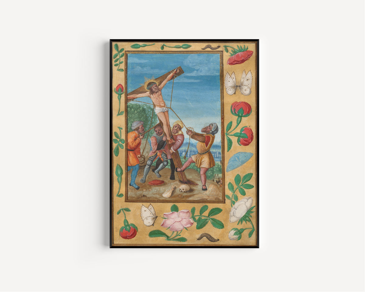 The Raising of the Cross | Illuminated Manuscript Print