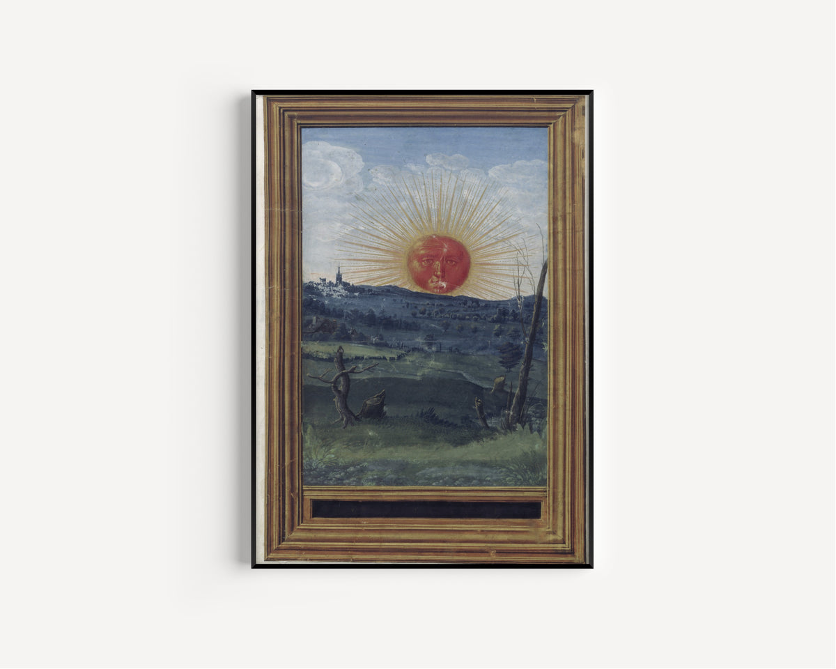 Splendor Solis — The Red Sun | Illuminated Manuscript Print