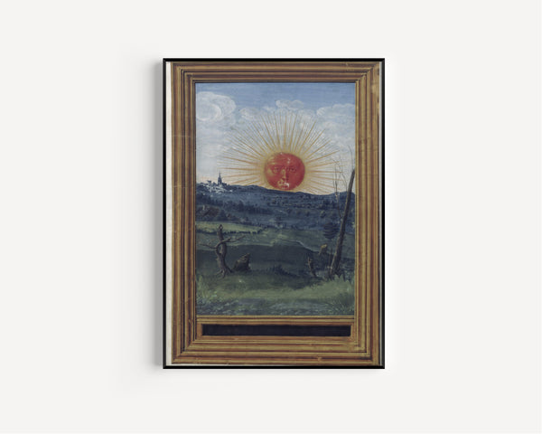 Splendor Solis — The Red Sun | Illuminated Manuscript Print