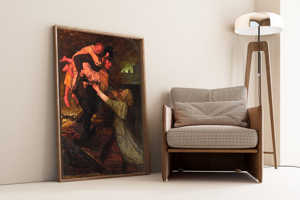 John Everett Millais — The Rescue | Pre-Raphaelite Art Print