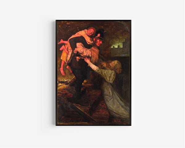 John Everett Millais — The Rescue | Pre-Raphaelite Art Print