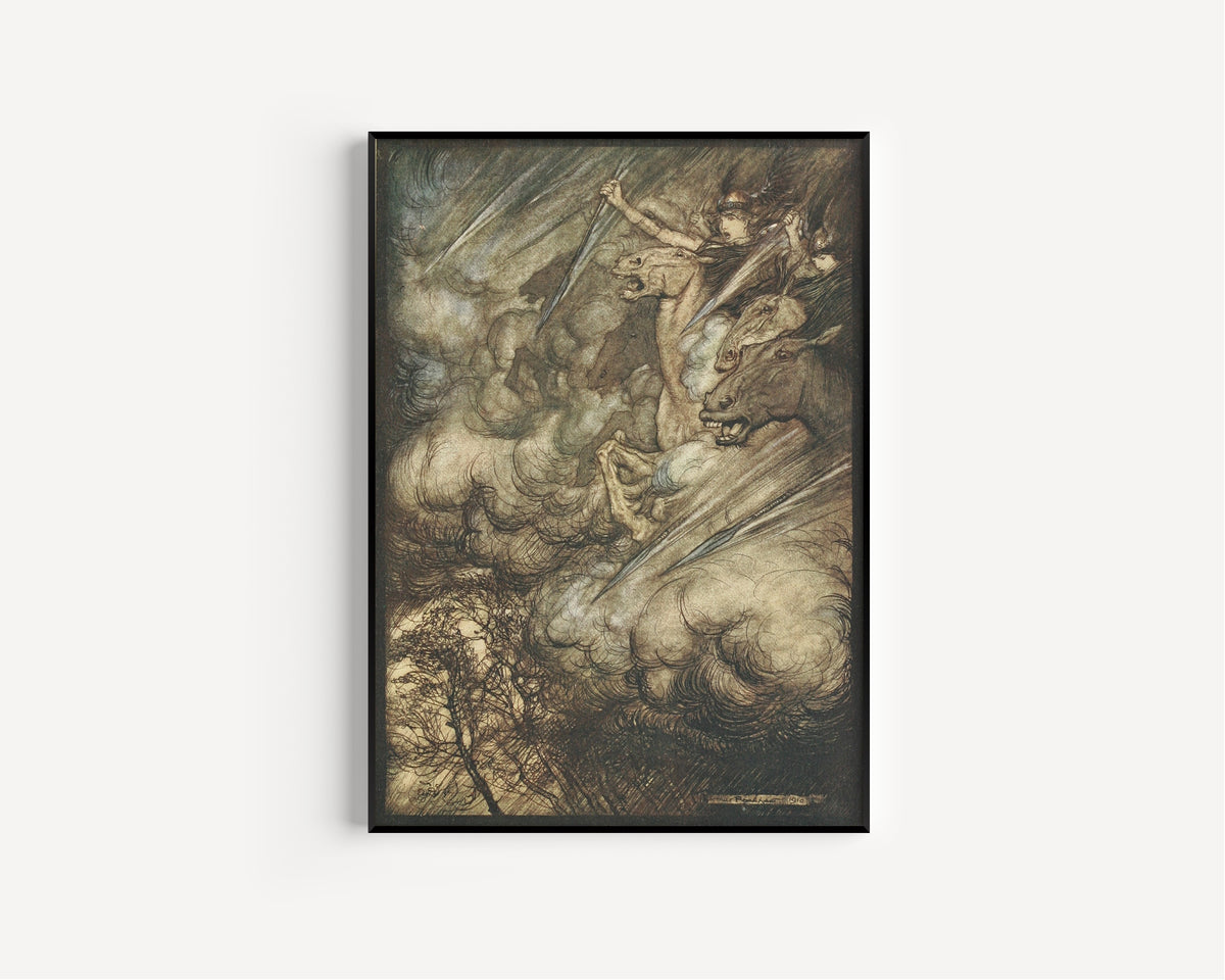 Arthur Rackham — The Ride of the Valkyries | Wagner Illustration Print