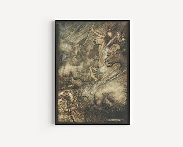 Arthur Rackham — The Ride of the Valkyries | Wagner Illustration Print