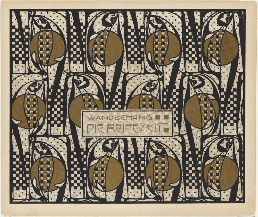 Koloman Moser — The Ripening (Die Reifezeit) | Lithograph Print shown to scale on a wall above a sofa