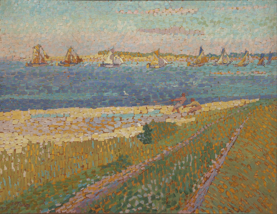 Jan Toorop — The Schelde near Veere | Art Print shown to scale on a wall above a sofa