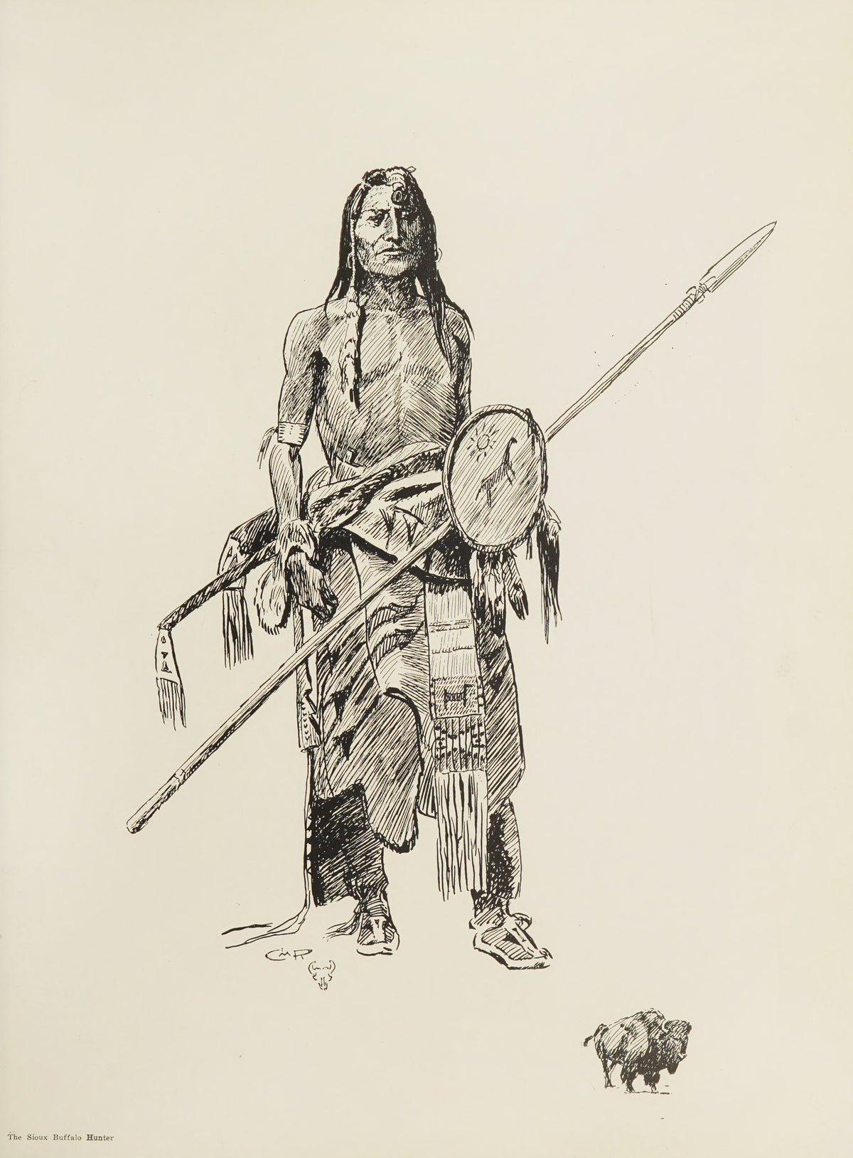 Charles M. Russell — The Sioux Buffalo Hunter | Western Illustration Print
