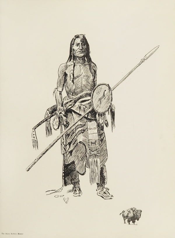 Charles M. Russell — The Sioux Buffalo Hunter | Western Illustration Print