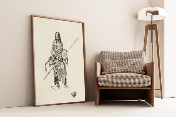 Charles M. Russell — The Sioux Buffalo Hunter | Western Illustration Print