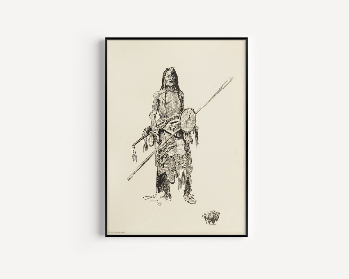 Charles M. Russell — The Sioux Buffalo Hunter | Western Illustration Print