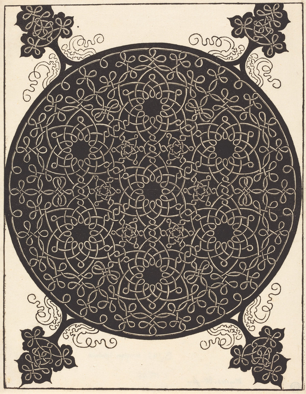 Albrecht Dürer — The Sixth Knot (combining seven small systems of knots with black centers) | Woodcut Print