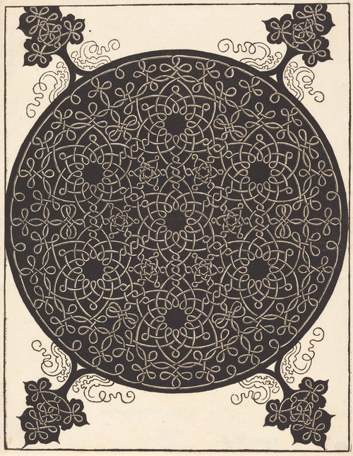 Albrecht Dürer — The Sixth Knot (combining seven small systems of knots with black centers) | Woodcut Print