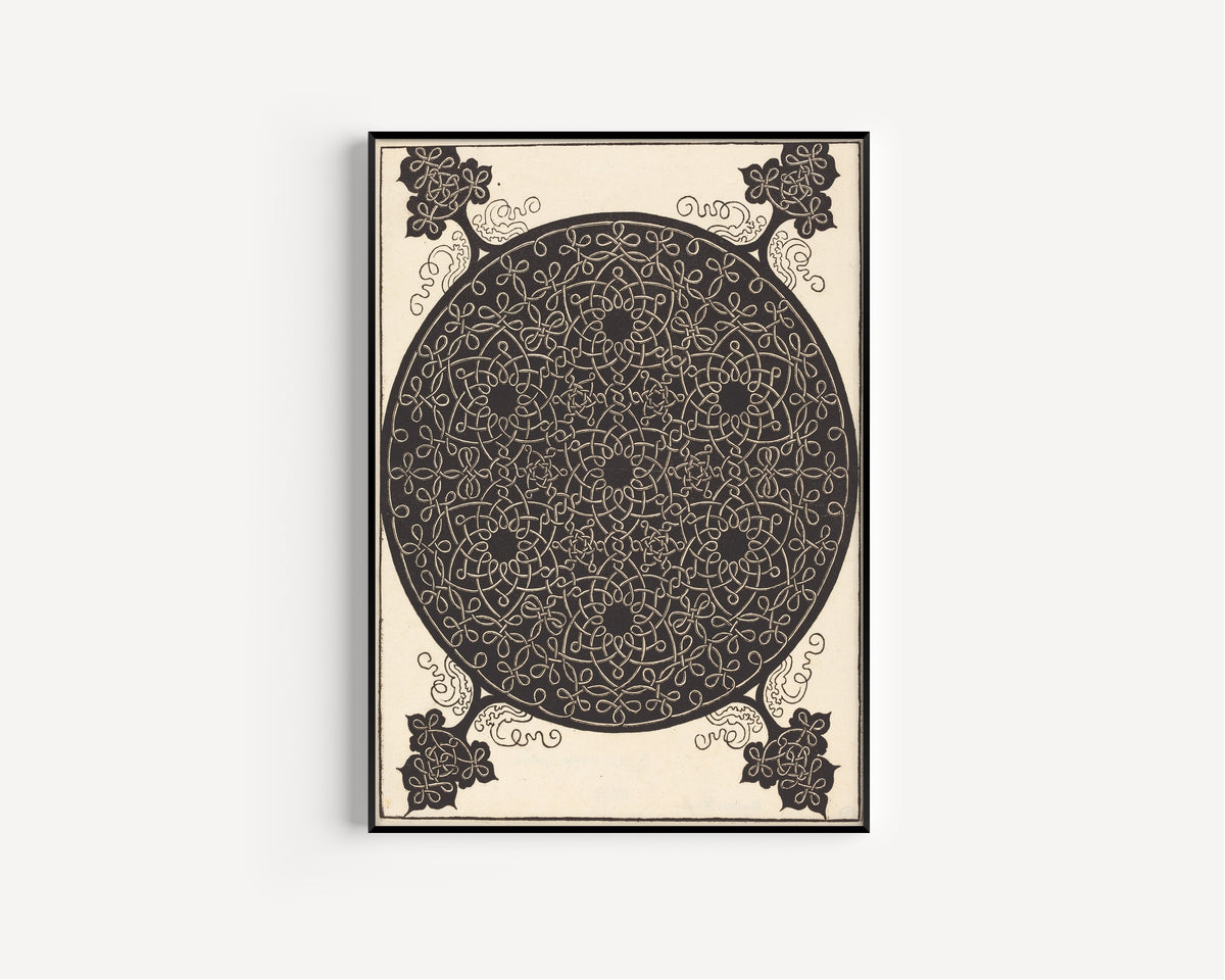 Albrecht Dürer — The Sixth Knot (combining seven small systems of knots with black centers) | Woodcut Print