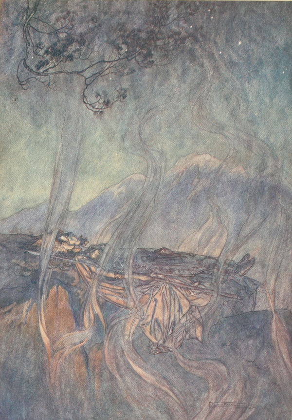 Arthur Rackham — The Sleep of Brünnhilde | Wagner Illustration Print