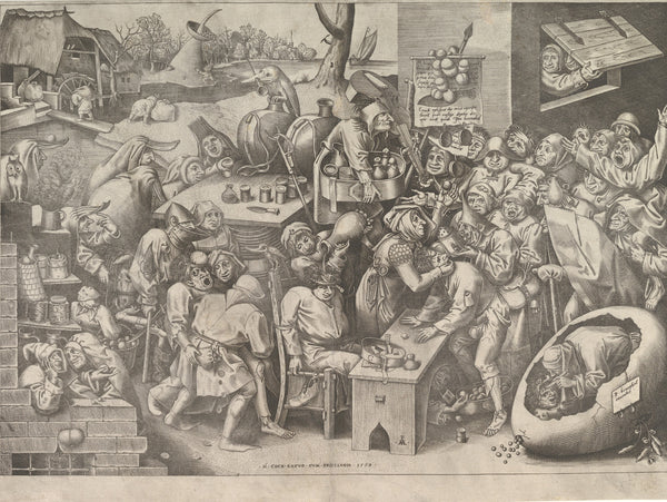 Pieter Bruegel the Elder — The Stone Operation or the Witch of Mallegem | Engraving Print