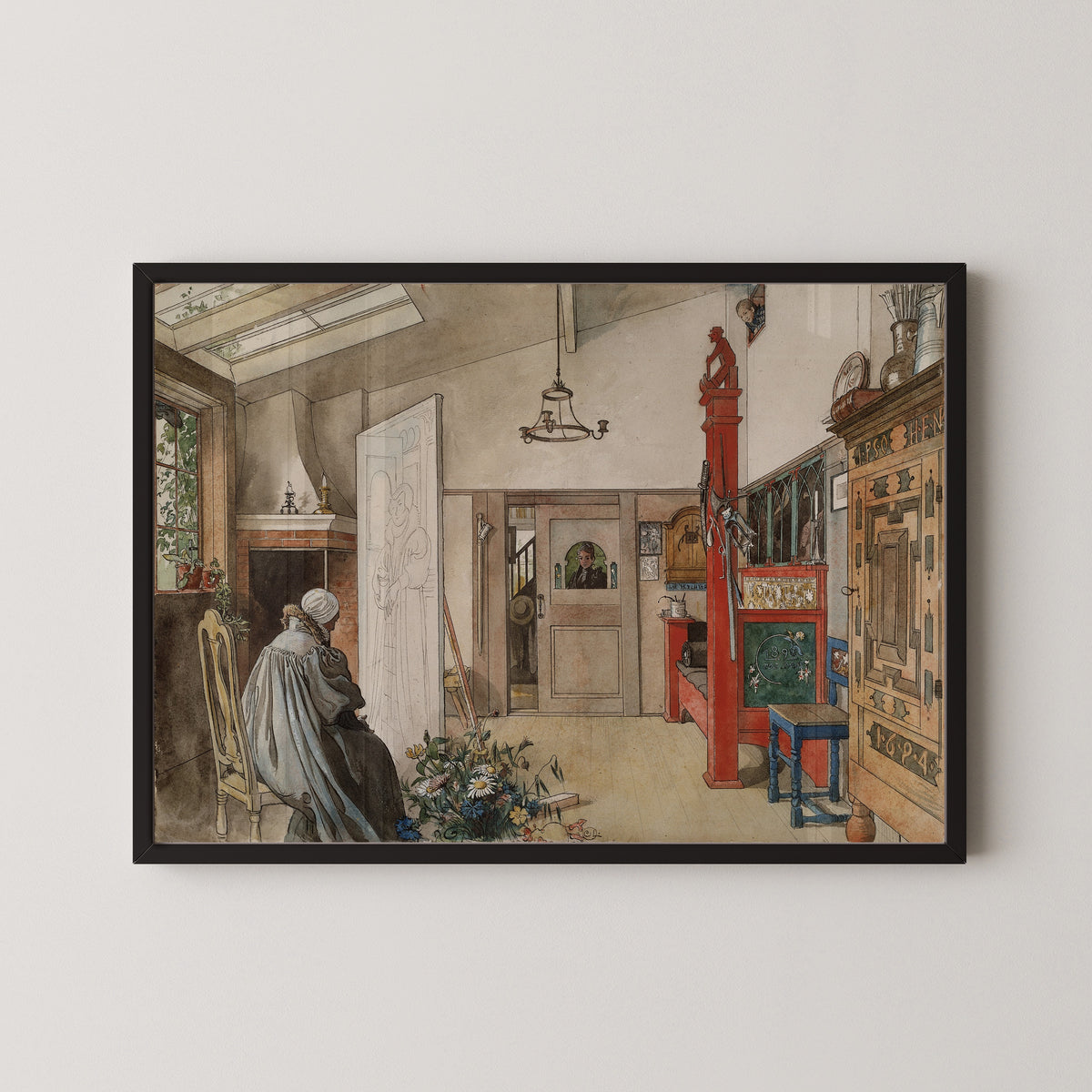 Carl Larsson — The Studio (Seated Woman) | Swedish Watercolour Print