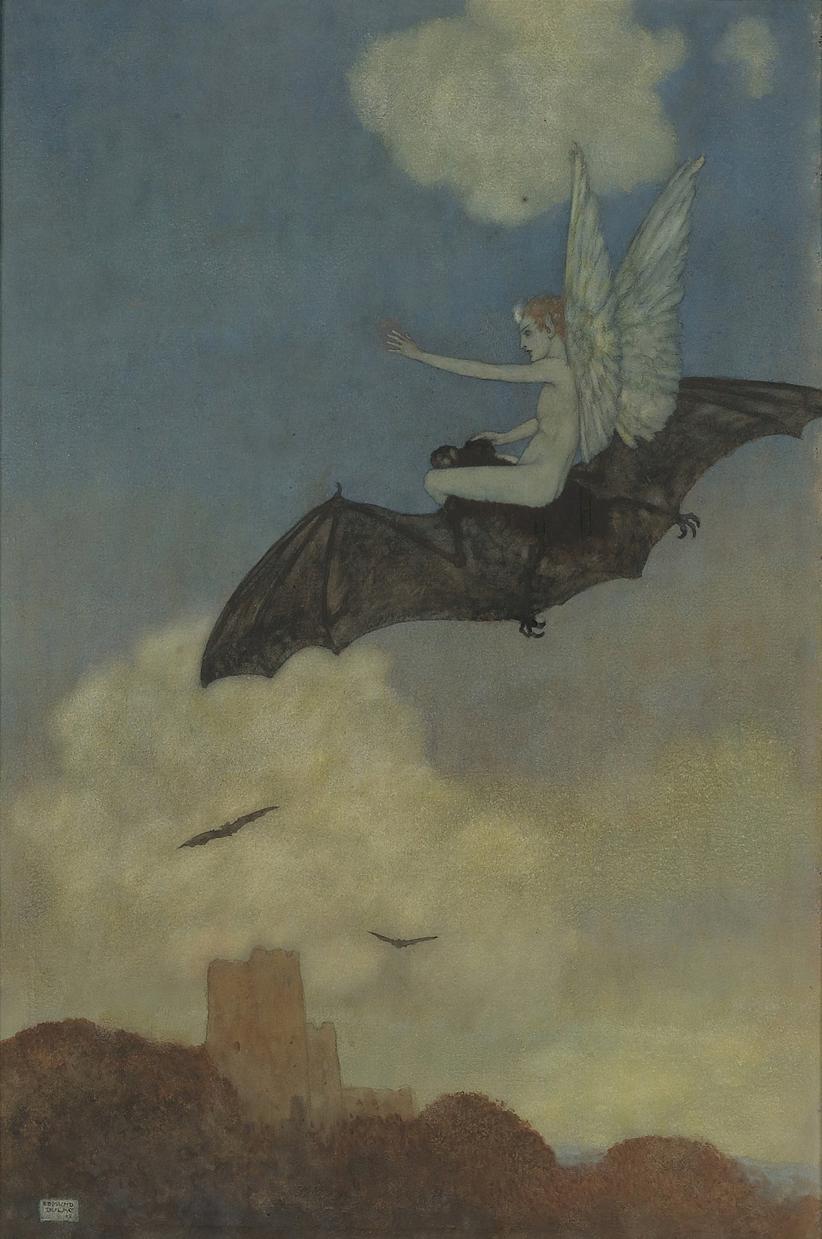 Edmund Dulac — The Tempest: On the Bat's Back I Do Fly | Shakespeare Illustration Print