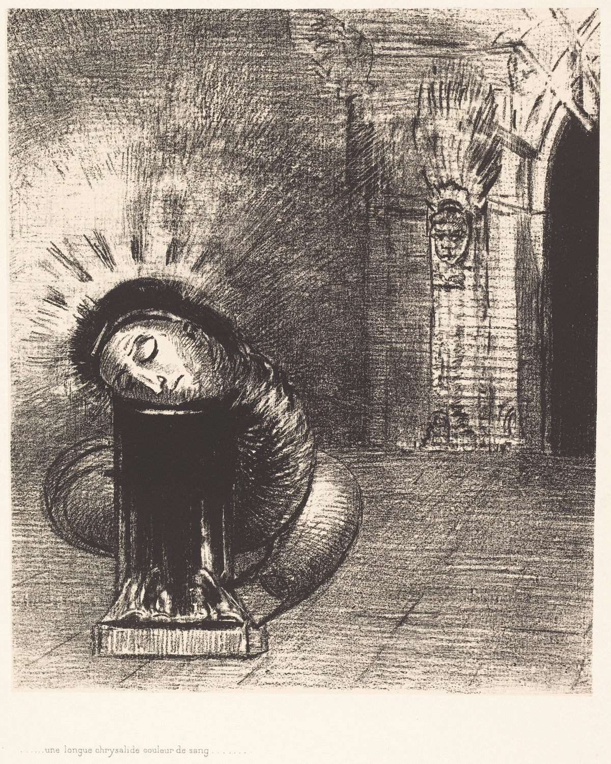 Odilon Redon — The Temptation of Saint Anthony: A Long Chrysalis, the Color of Blood | Symbolist Art Print