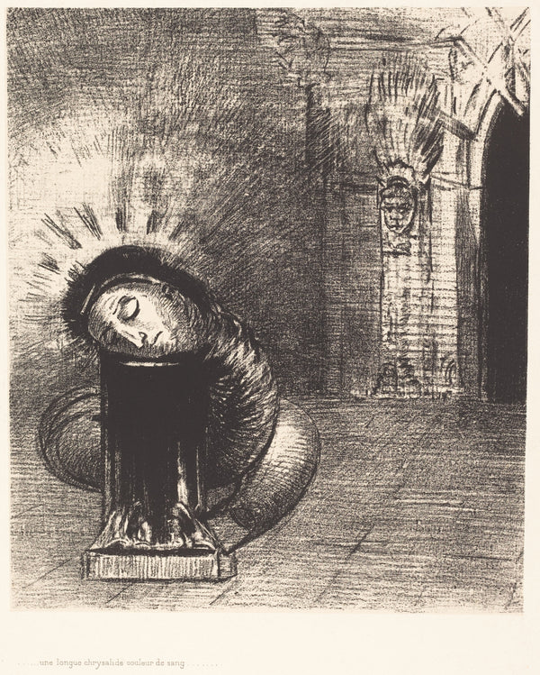 Odilon Redon — The Temptation of Saint Anthony: A Long Chrysalis, the Color of Blood | Symbolist Art Print