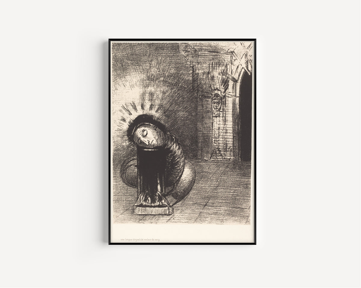 Odilon Redon — The Temptation of Saint Anthony: A Long Chrysalis, the Color of Blood | Symbolist Art Print
