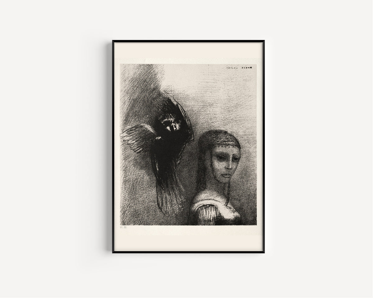 Odilon Redon — The Temptation of Saint Anthony: And a Large Bird, Descending from the Sky | Symbolist Art Print