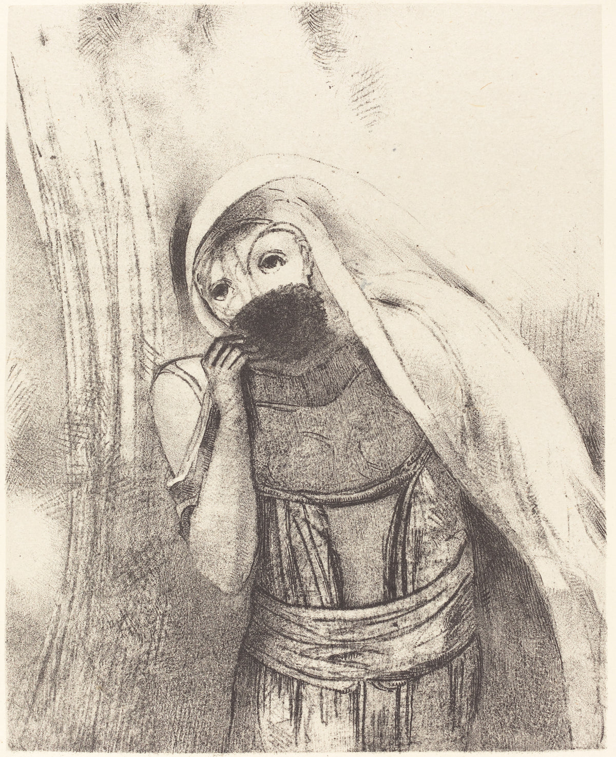 Odilon Redon — The Temptation of Saint Anthony: She Draws from Her Bosom a Sponge, Perfectly Black | Symbolist Art Print