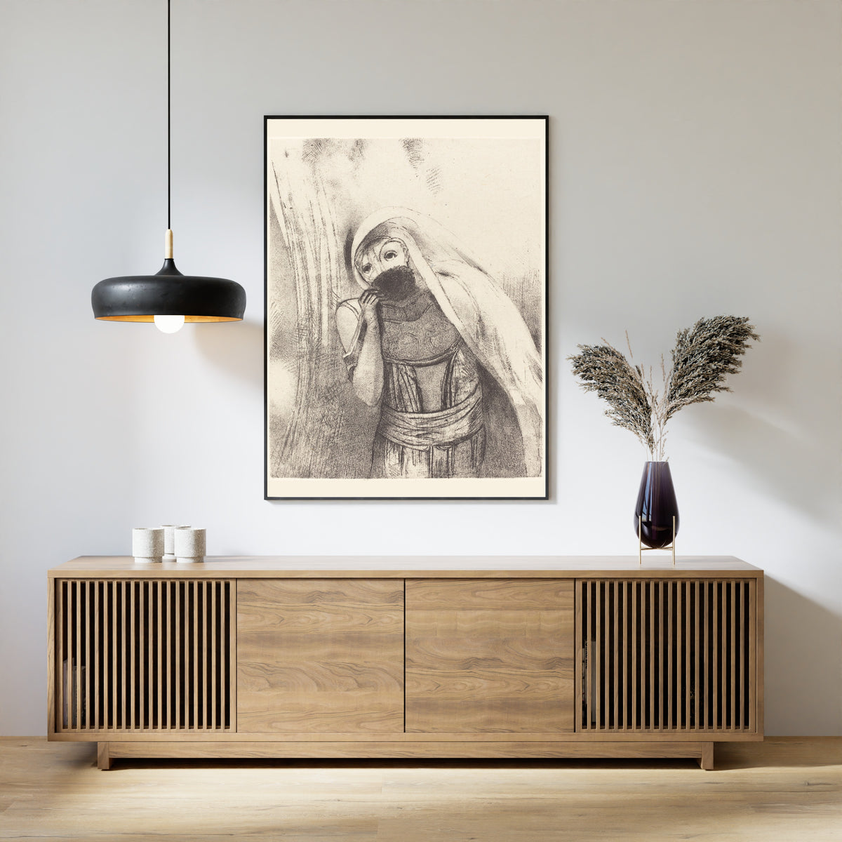 Odilon Redon — The Temptation of Saint Anthony: She Draws from Her Bosom a Sponge, Perfectly Black | Symbolist Art Print