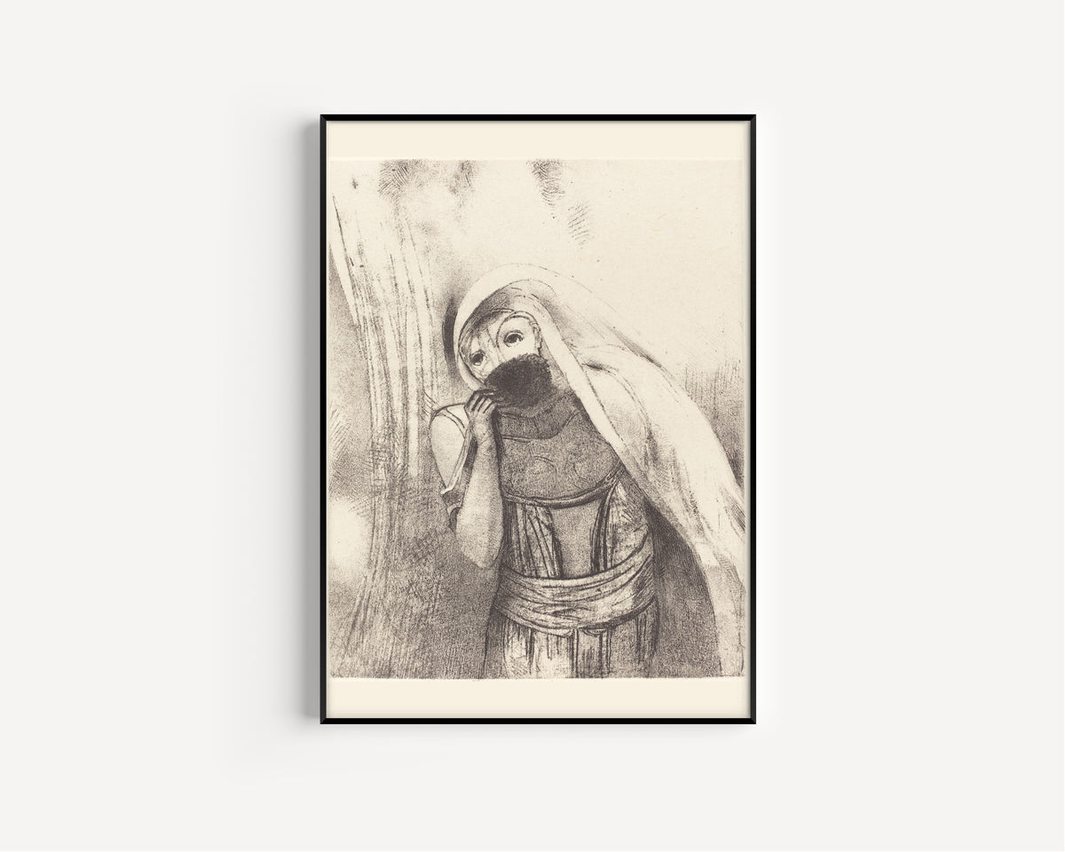 Odilon Redon — The Temptation of Saint Anthony: She Draws from Her Bosom a Sponge, Perfectly Black | Symbolist Art Print