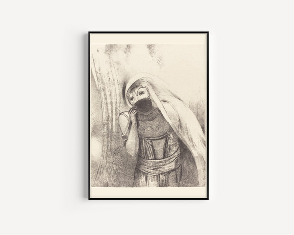 Odilon Redon — The Temptation of Saint Anthony: She Draws from Her Bosom a Sponge, Perfectly Black | Symbolist Art Print