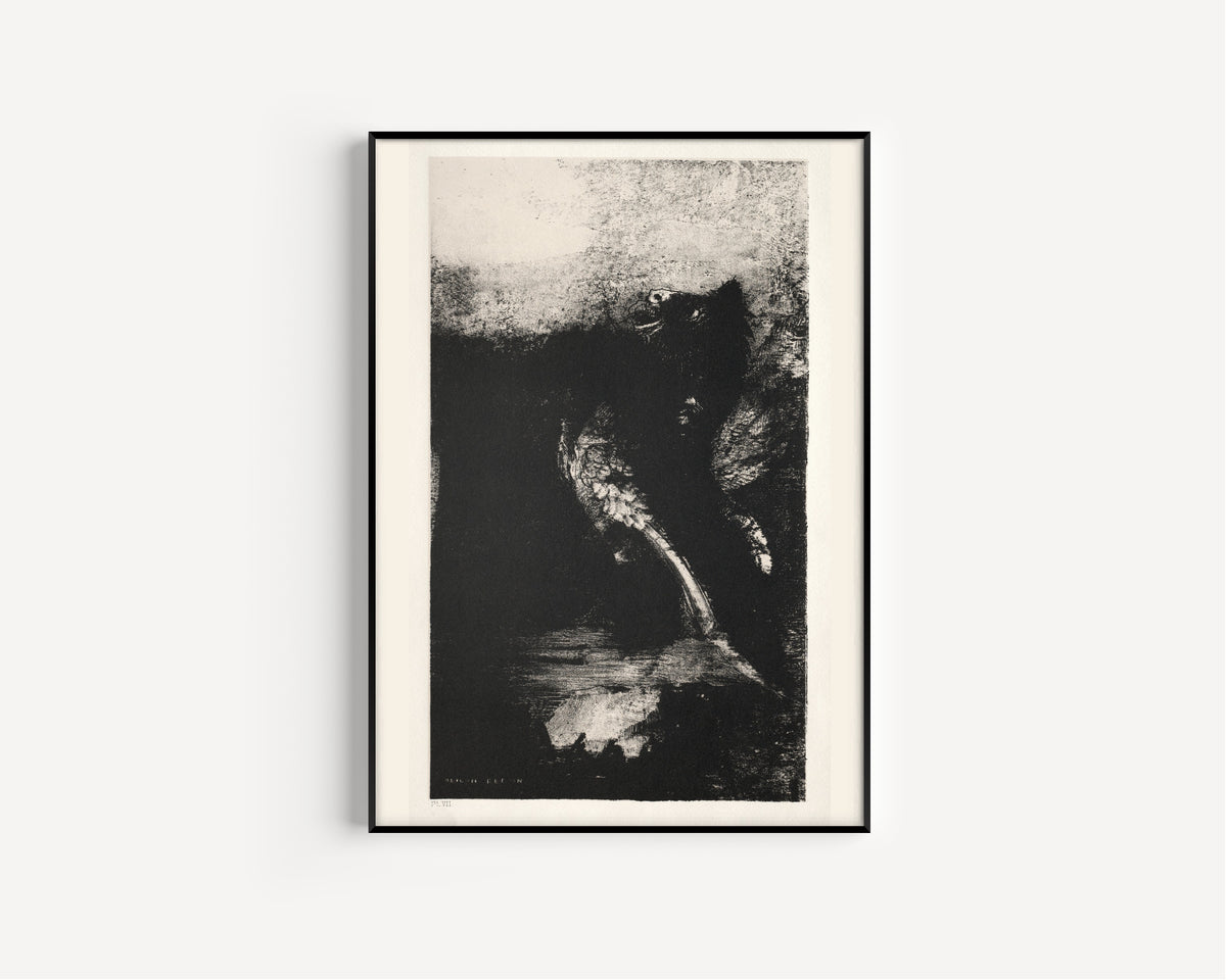 Odilon Redon — The Temptation of Saint Anthony: The Chimera with Green Eyes Turns, Bays | Symbolist Art Print