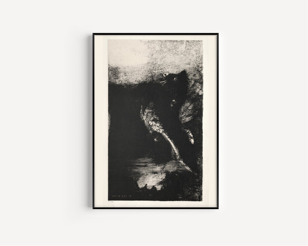 Odilon Redon — The Temptation of Saint Anthony: The Chimera with Green Eyes Turns, Bays | Symbolist Art Print