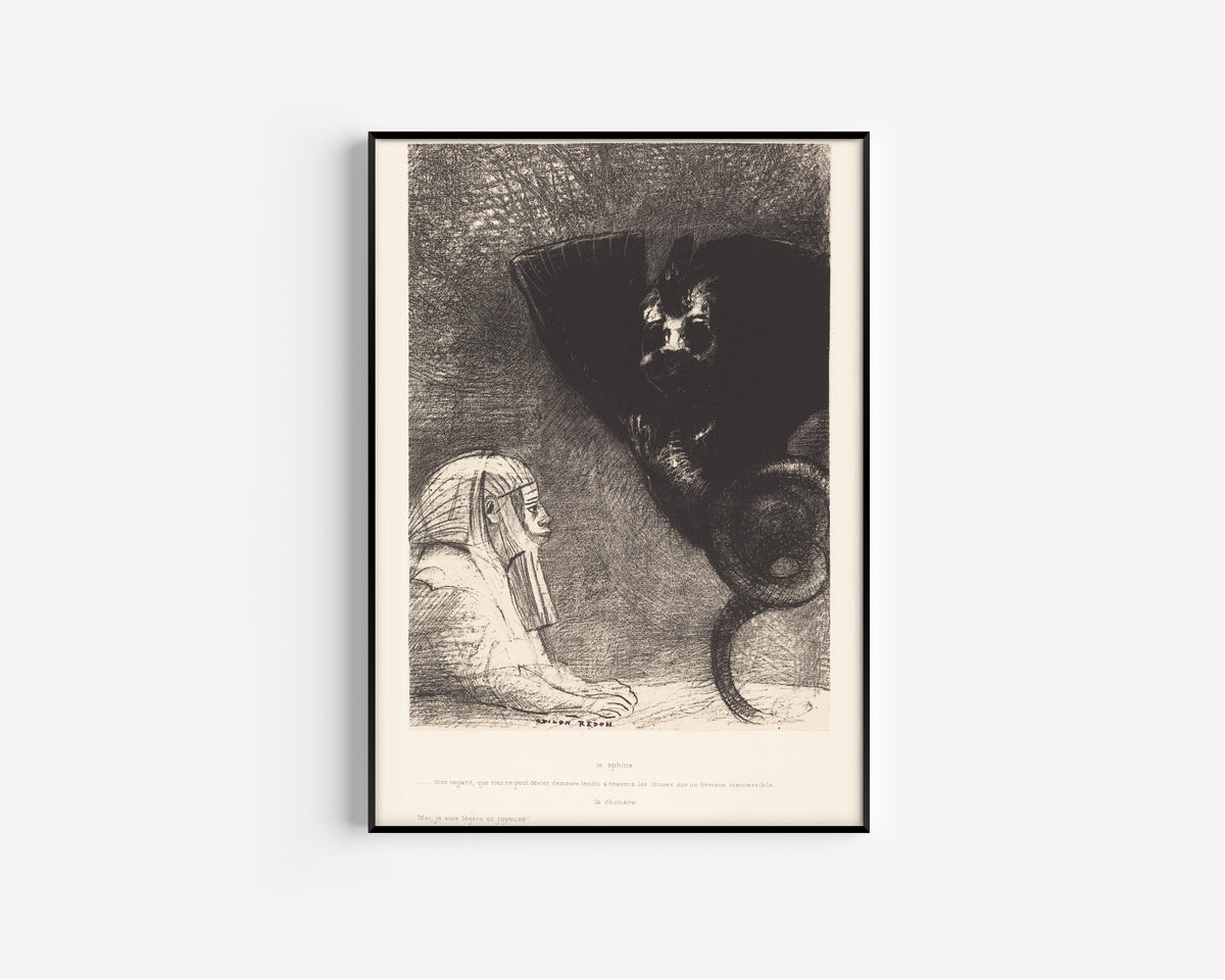Odilon Redon — The Temptation of Saint Anthony: The Sphinx and the Chimera | Symbolist Art Print