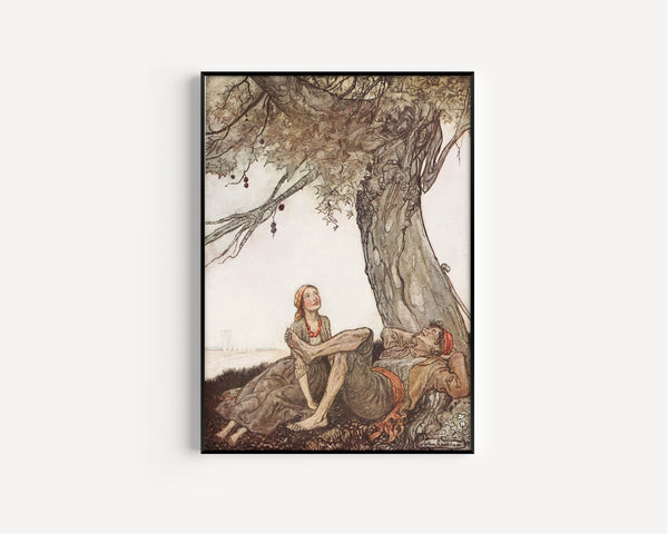 Arthur Rackham — The Travellers and the Plane-Tree | Fable Illustration Print