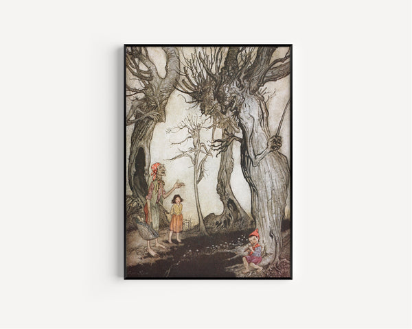 Arthur Rackham — The Trees and the Axe | Fable Illustration Print