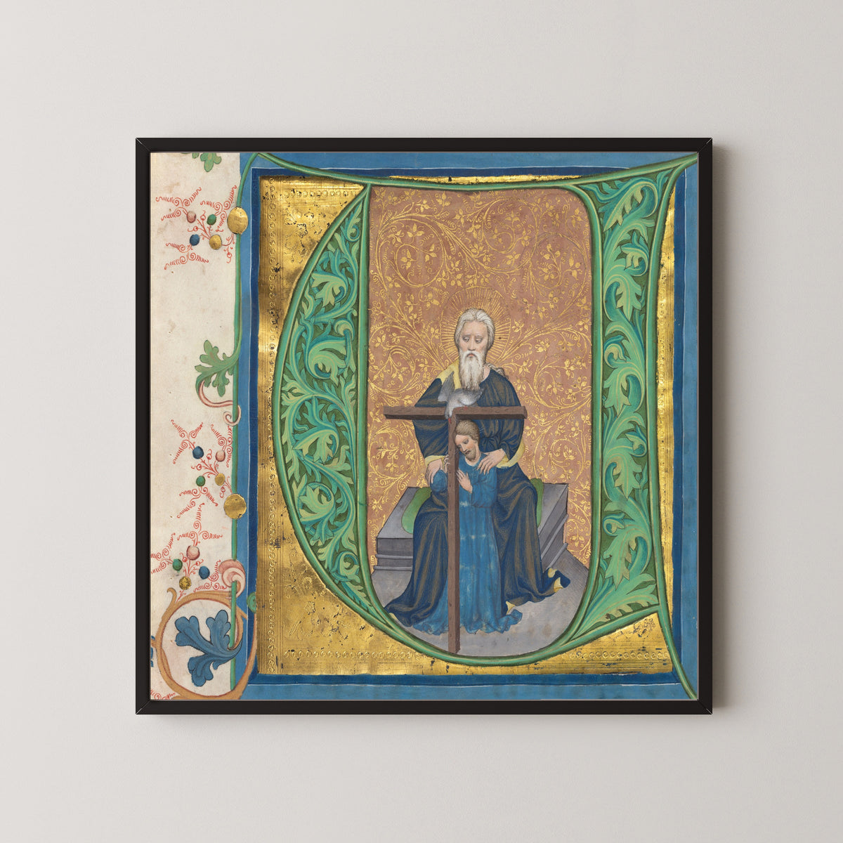 Master of the Gerona Martyrology (workshop) — The Trinity | Illuminated Initial Print