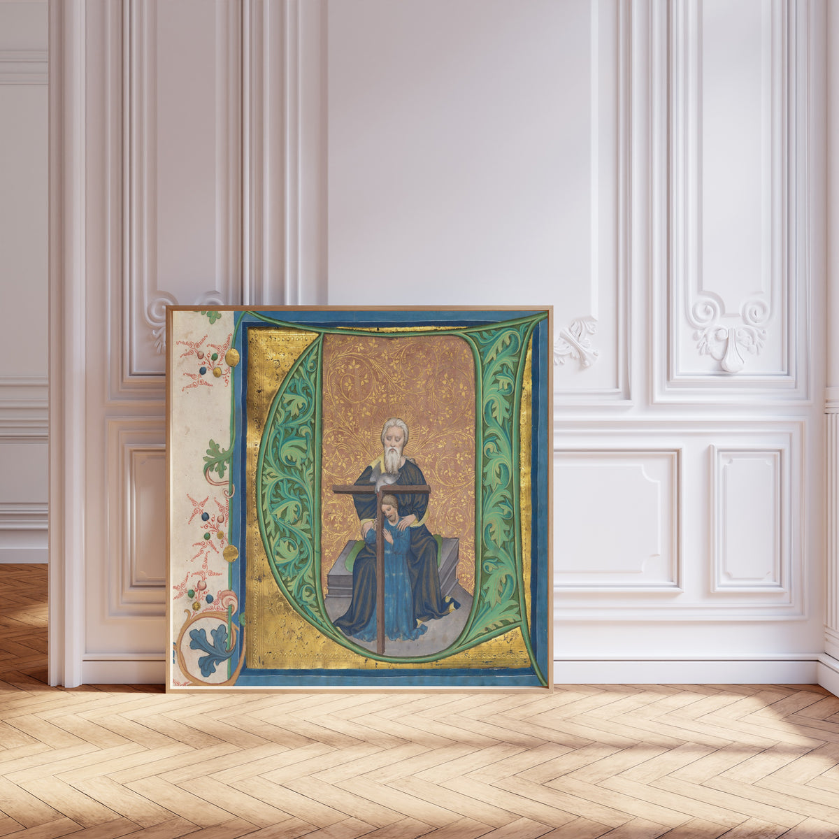 Master of the Gerona Martyrology (workshop) — The Trinity | Illuminated Initial Print