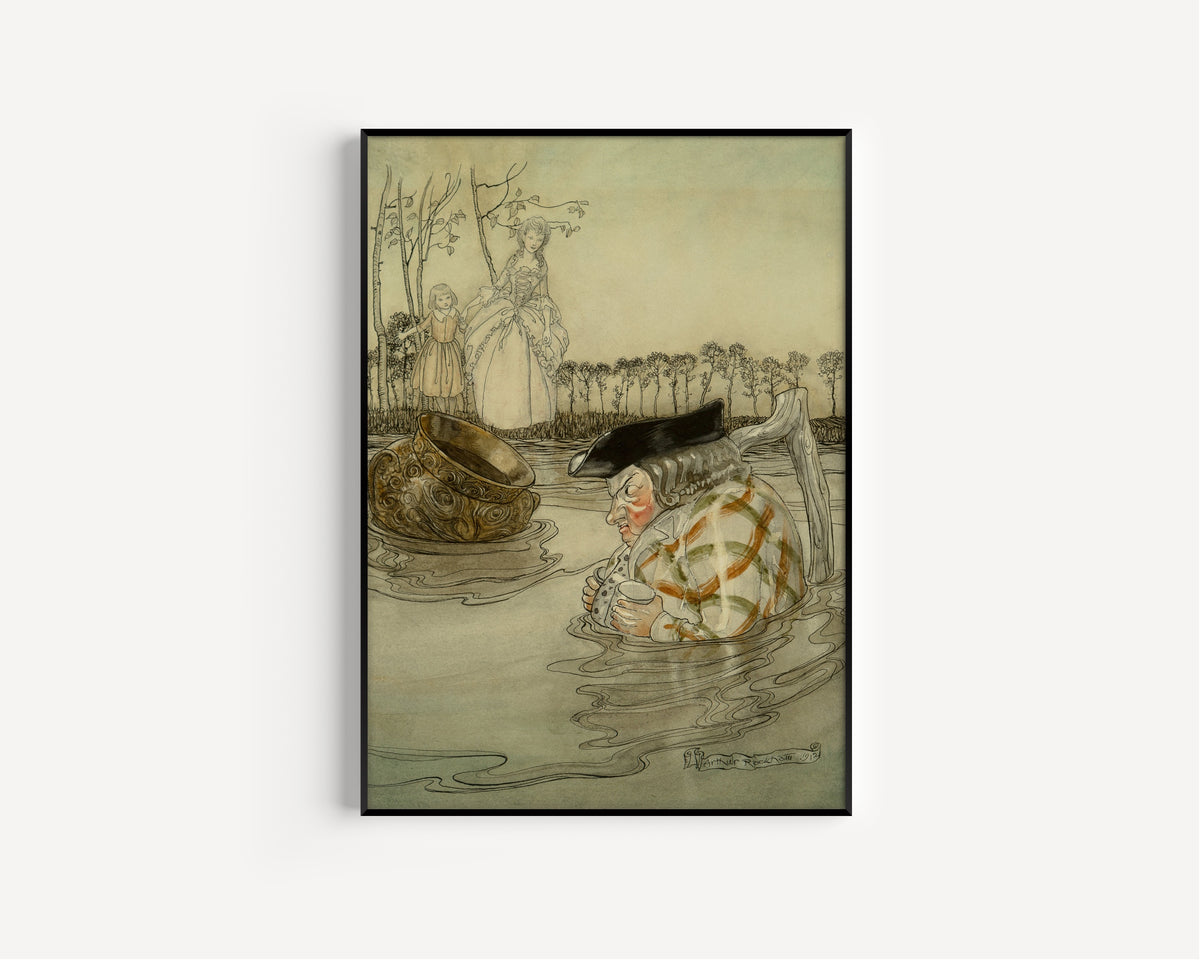 Arthur Rackham — The Two Pots | Fable Illustration Print
