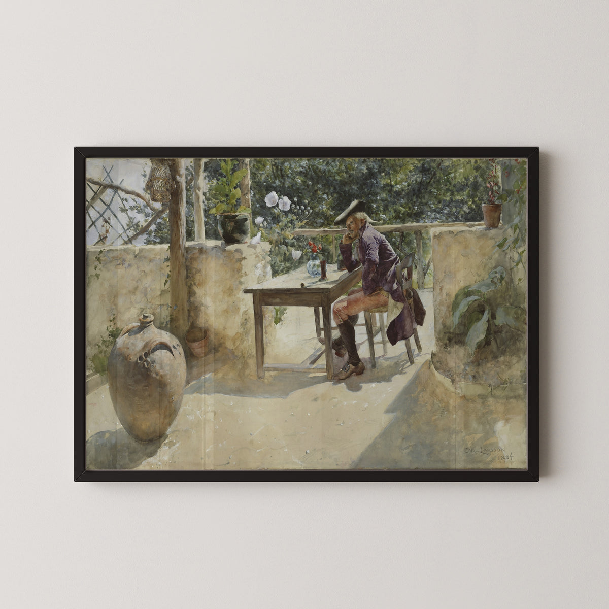 Carl Larsson — The Vine (Man at the Table) | Swedish Watercolour Print