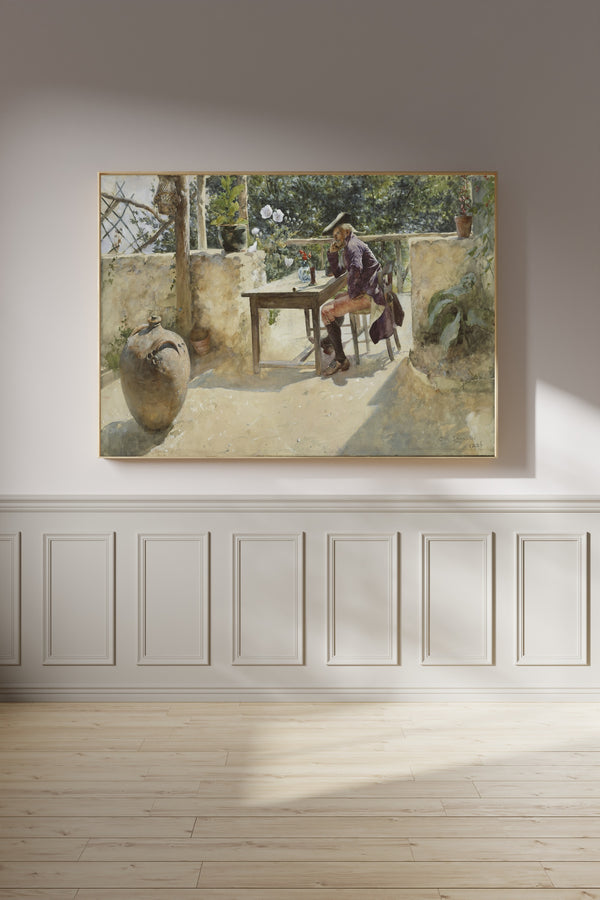 Carl Larsson — The Vine (Man at the Table) | Swedish Watercolour Print