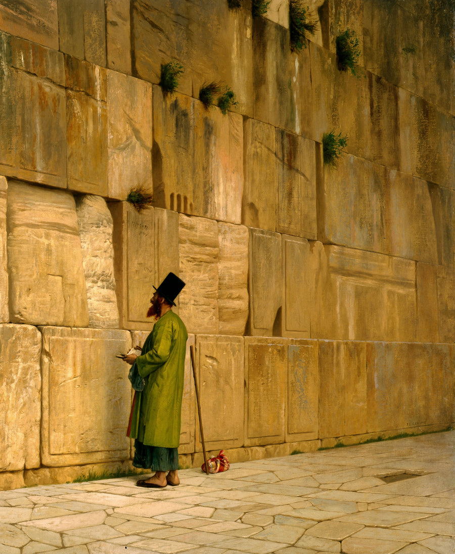 Jean-Léon Gérôme — The Wailing Wall | Art Print shown to scale on a wall above a sofa