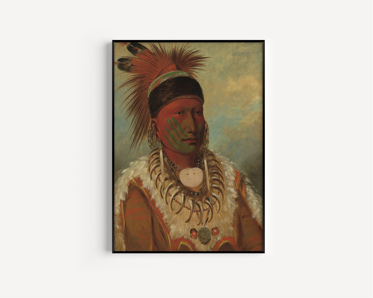 George Catlin — The White Cloud, Head Chief of the Iowas | Western Art Print