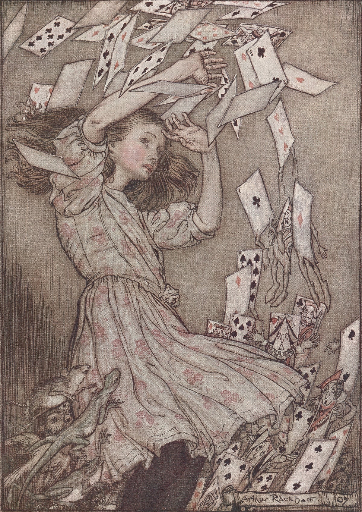 Arthur Rackham — The Whole Pack Rose Up into the Air | Fairy Tale Illustration Print