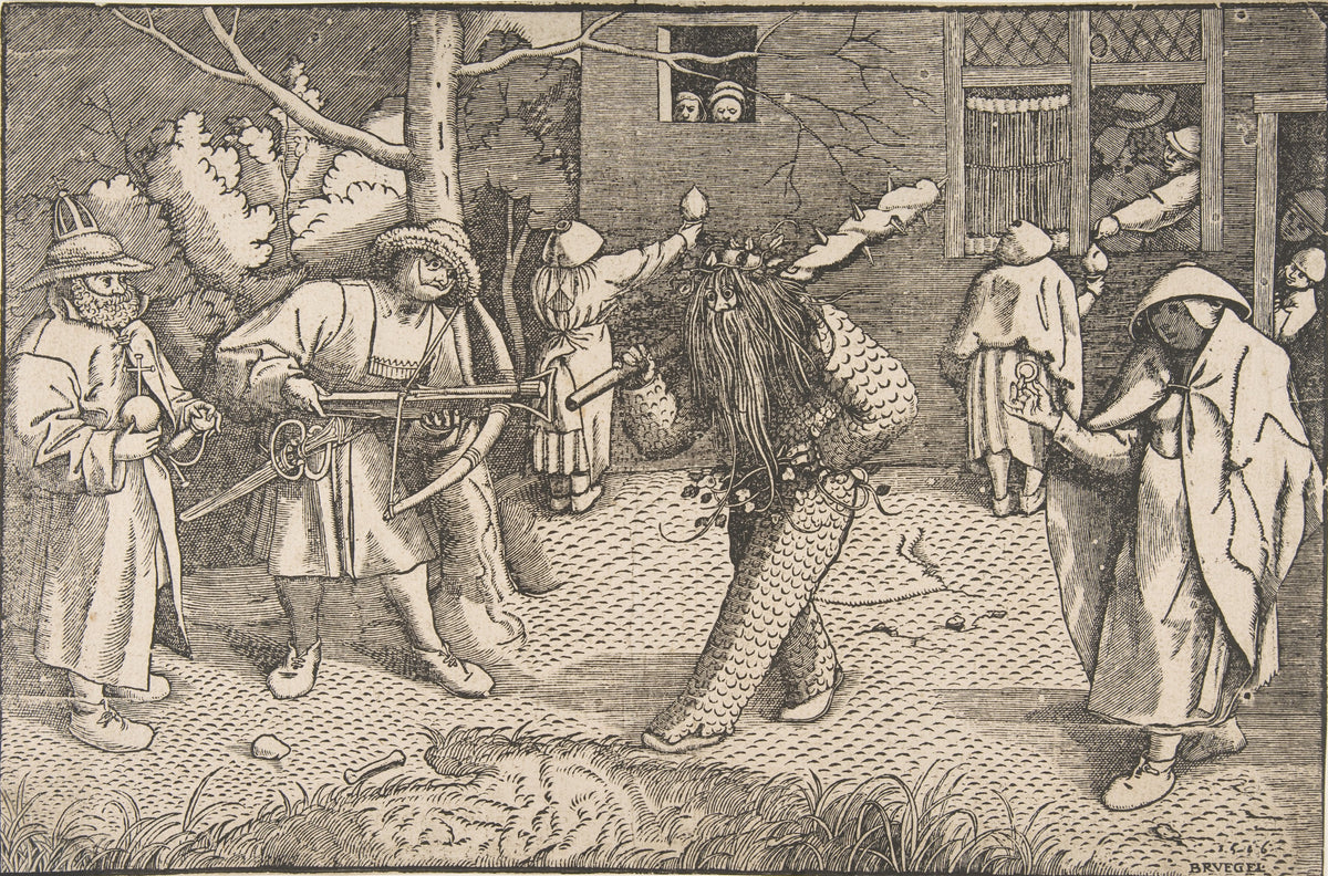 Pieter Bruegel the Elder — The Wild Man or the Masquerade of Orson and Valentine | Woodcut Print