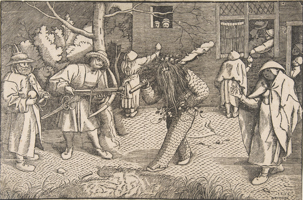 Pieter Bruegel the Elder — The Wild Man or the Masquerade of Orson and Valentine | Woodcut Print
