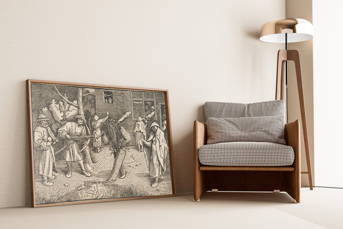 Pieter Bruegel the Elder — The Wild Man or the Masquerade of Orson and Valentine | Woodcut Print