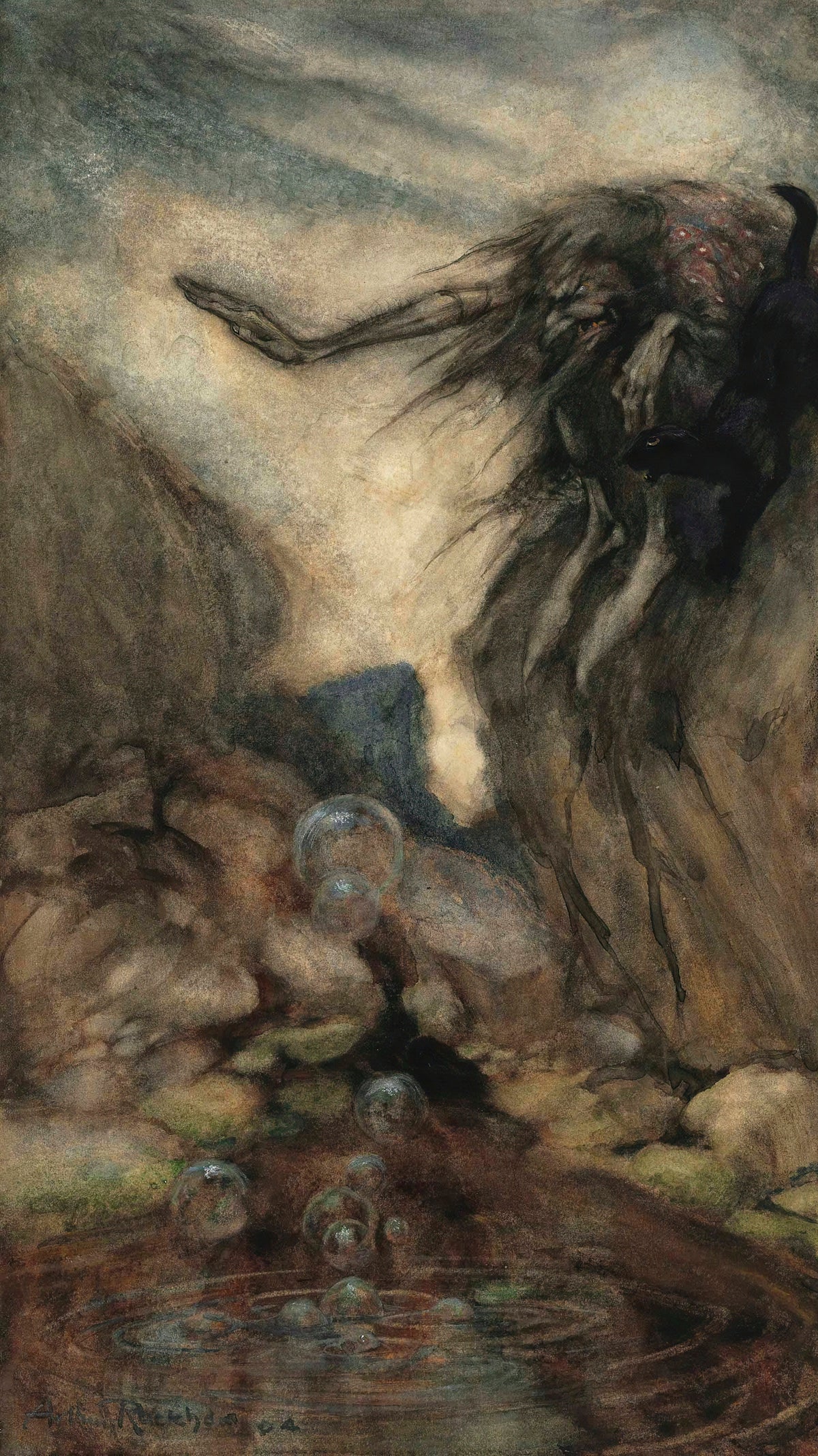 Arthur Rackham — The Witch's Pool | Fairy Tale Illustration Print