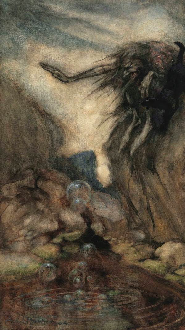 Arthur Rackham — The Witch's Pool | Fairy Tale Illustration Print